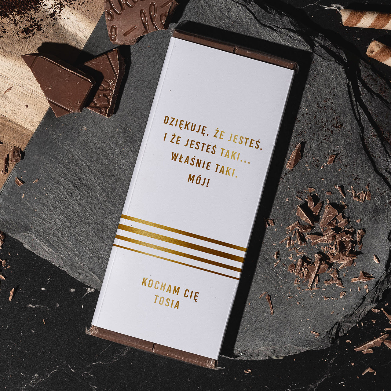 Personalizowana czekolada ze złoceniem - prezent na Dzień Chłopaka czekolada na Dzień Chłopaka