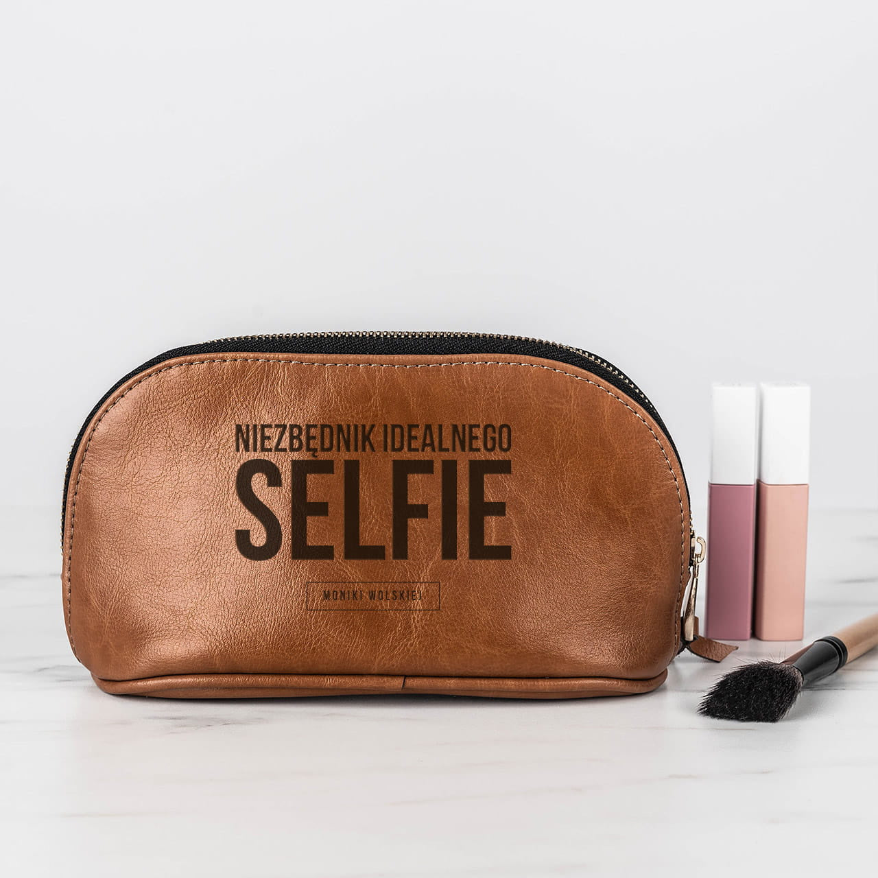 Kosmetyczka damska skórzana - prezent dla córki damska kosmetyczka personalizowana kosmetyczka