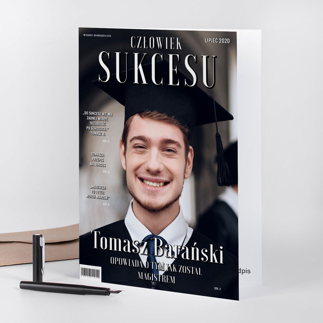 Kartka A4 ze zdjęciem - upominek na zakończenie studiów