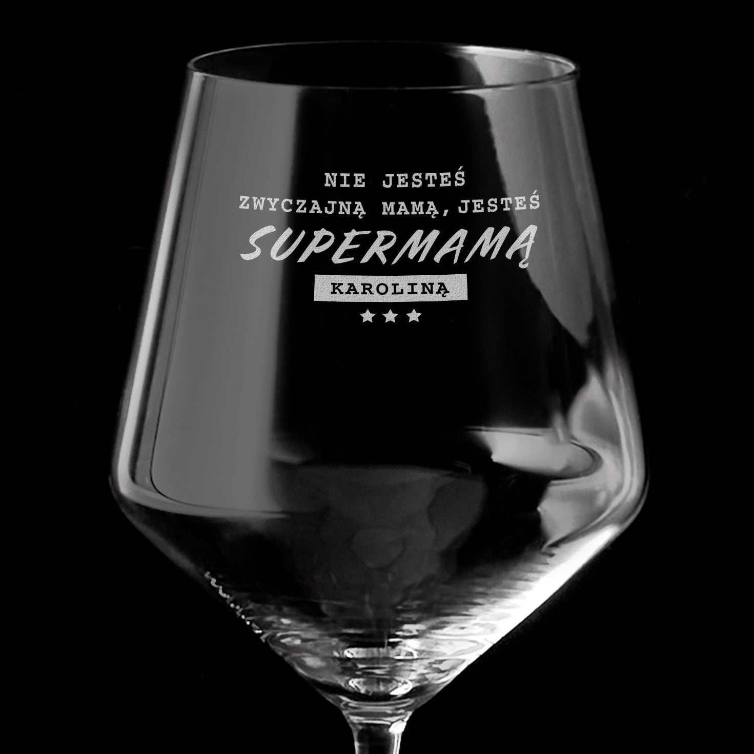 Grawerowany kieliszek dla mamy - supermama kieliszek z grawerem prezent na dzień mamy