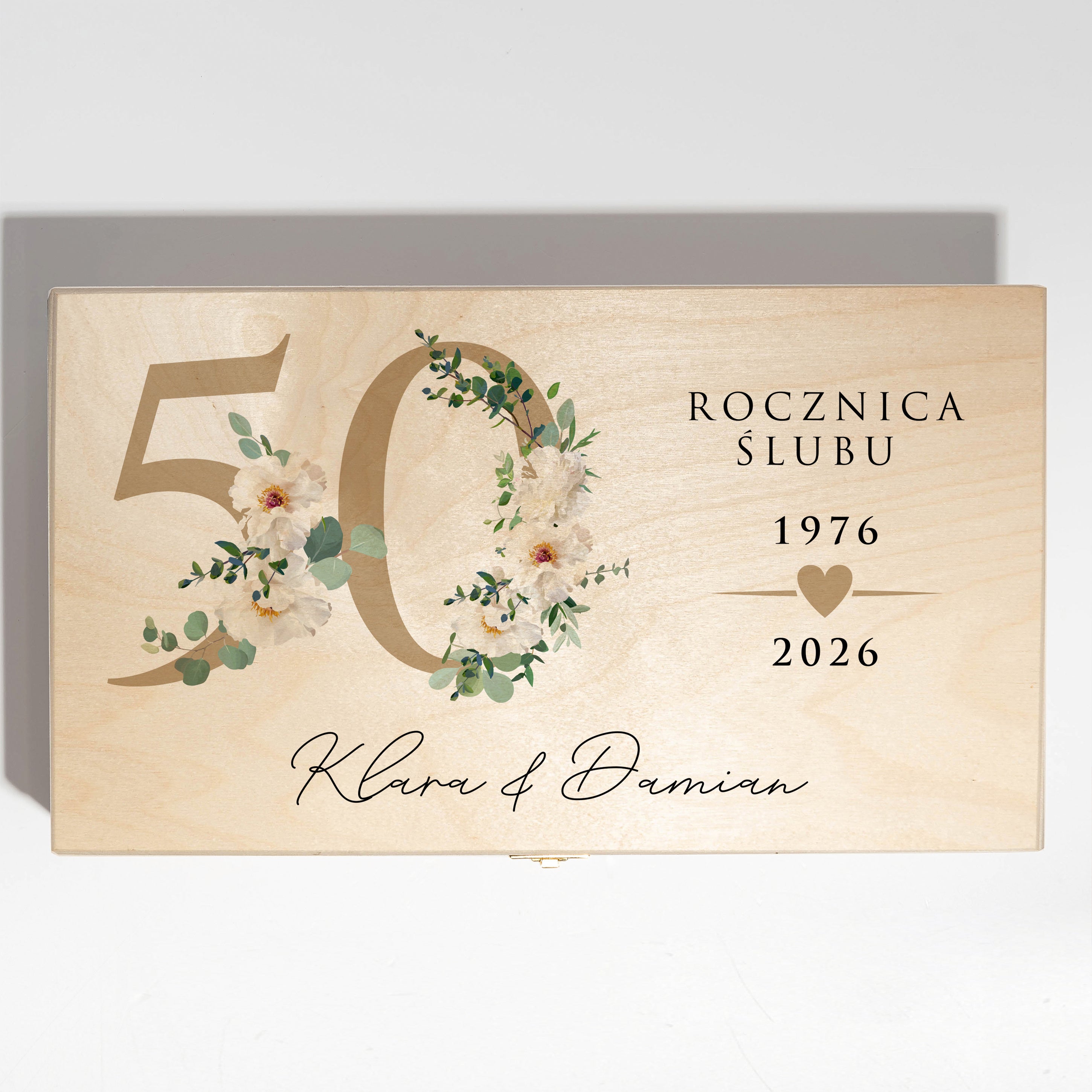 Podwójna skrzynka na 50. rocznicę ślubu - prezent na złote gody prezent na rocznicę