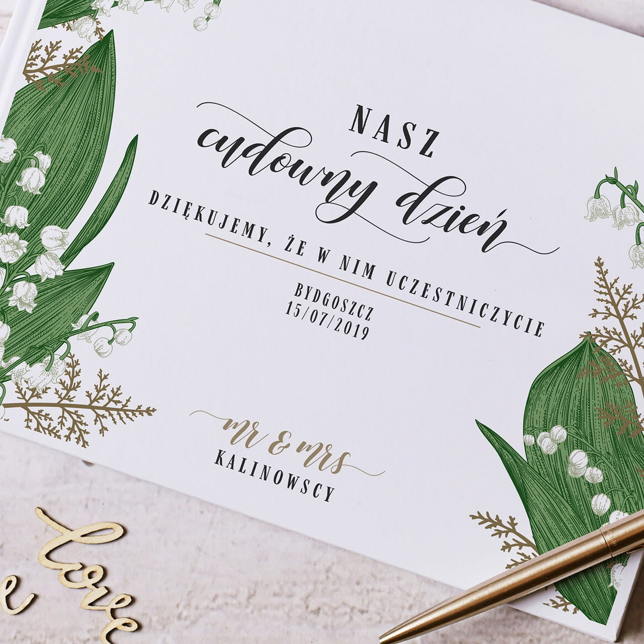 Księga gości na wesele - Nasz cudowny dzień prezent na wesele prezent na ślub księga gości weselnych