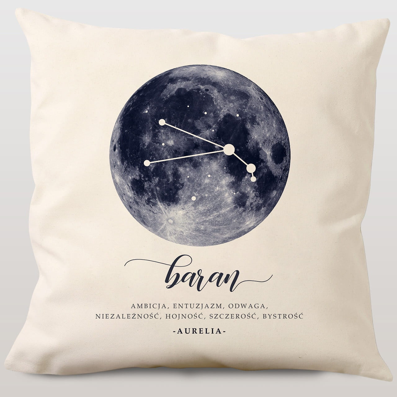Poduszka ze znakiem zodiaku - baran prezent dla barana prezent astrologiczny poduszka z nadrukiem Baran