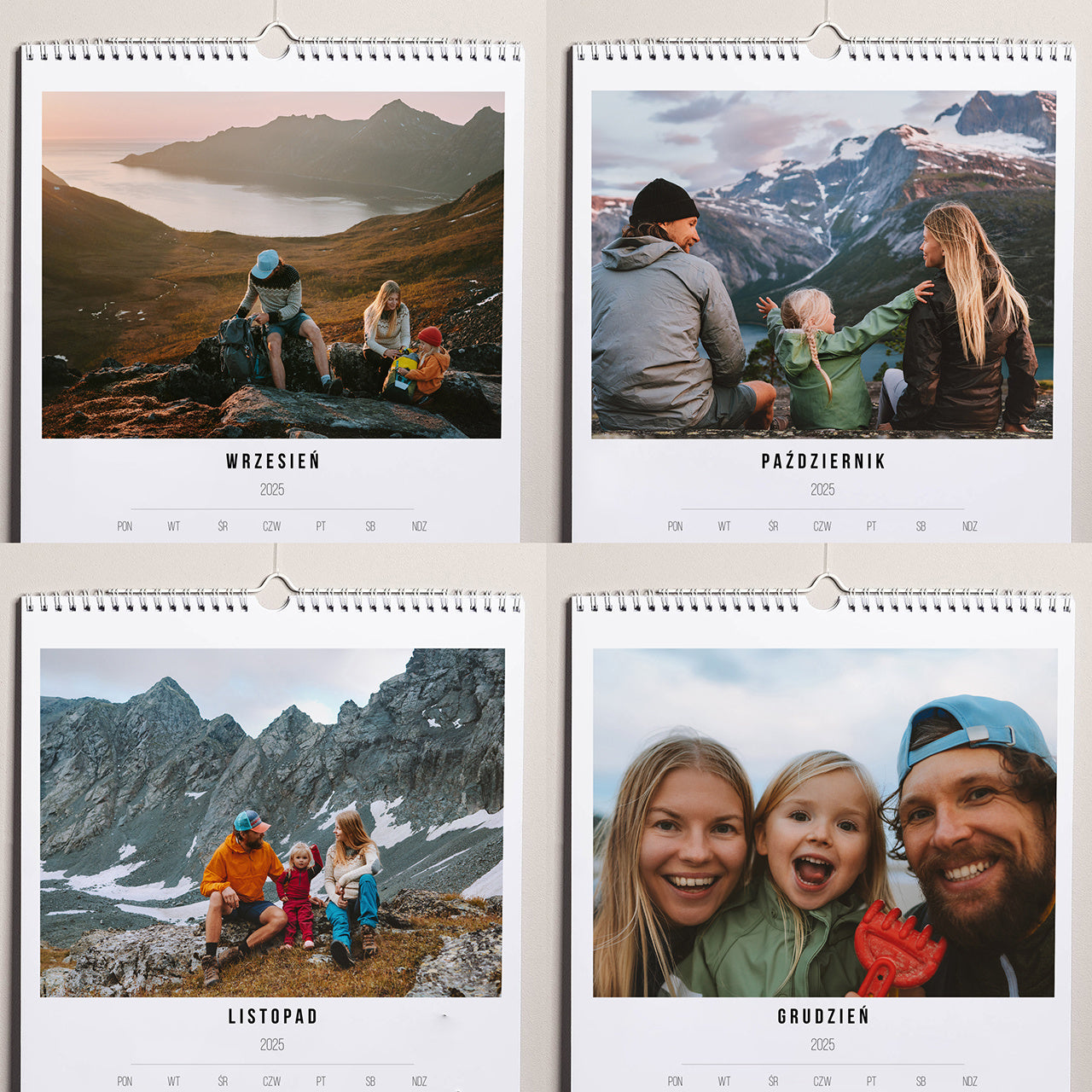 Ścienny kalendarz ze zdjęciami dla rodziny