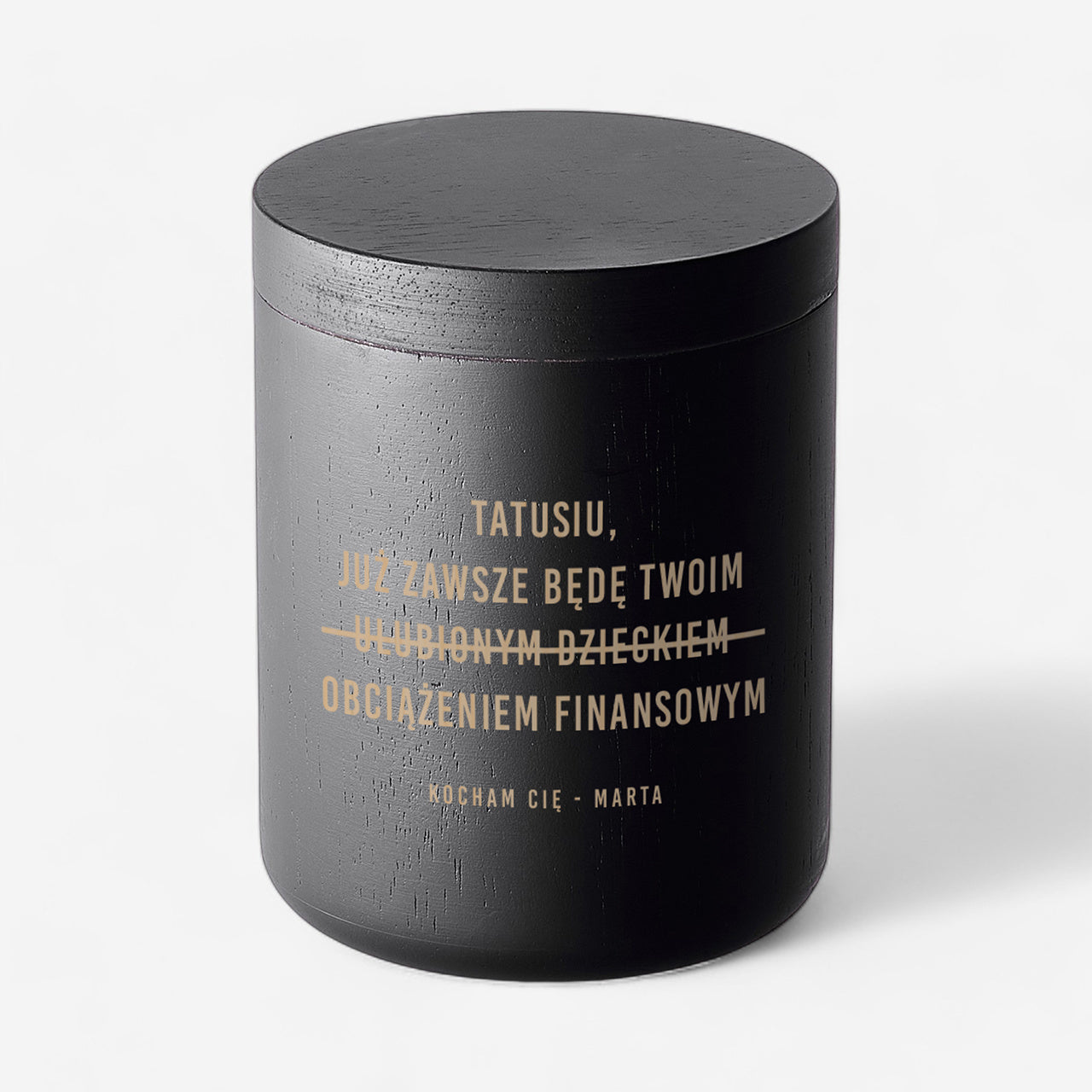 Grawerowana świeca dla taty - obciążenie finansowe świeczka personalizowana prezent dla Taty na Dzień Taty