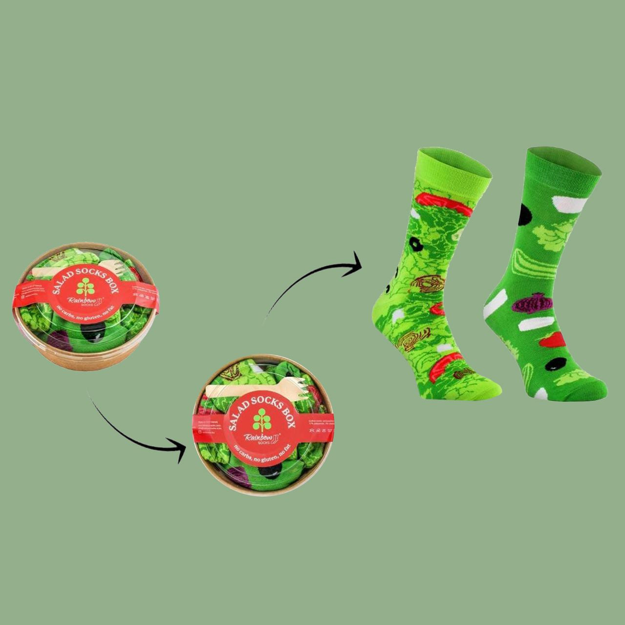 Śmieszne skarpetki damskie - sałatka skarpetki na prezent prezent dla dziewczyny prezent dla niej