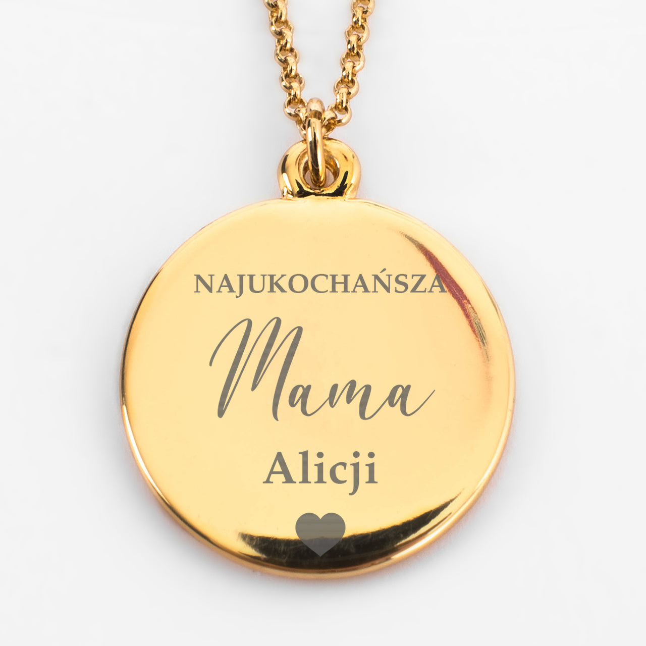 Naszyjnik na Dzień Mamy z grawerem NAJUKOCHAŃSZA MAMA
