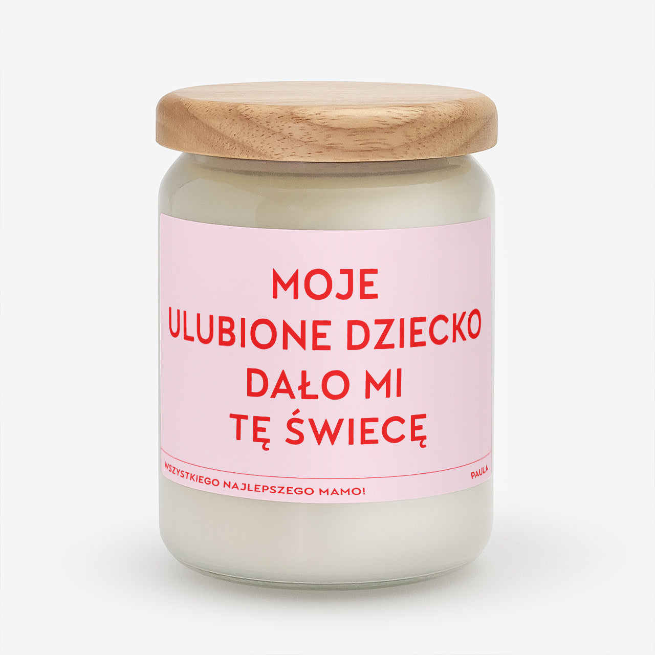 Świeca dla mamy - Ulubione Dziecko personalizowana świeczka na prezent dla mamy