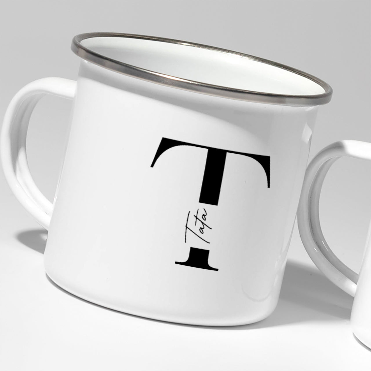 Komplet kubków emaliowanych dla rodziców kubki dla mamy i taty personalizowany prezent dla rodziców