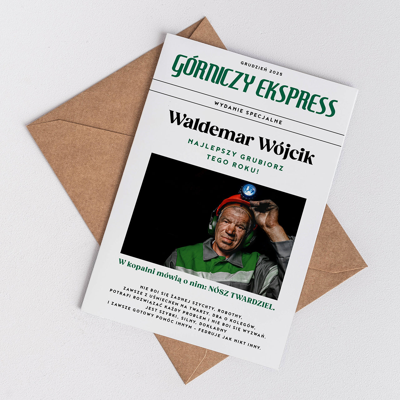 Kartka ze zdjęciem na Dzień Górnika prezent na Barbórkę kartka dla górnika. 