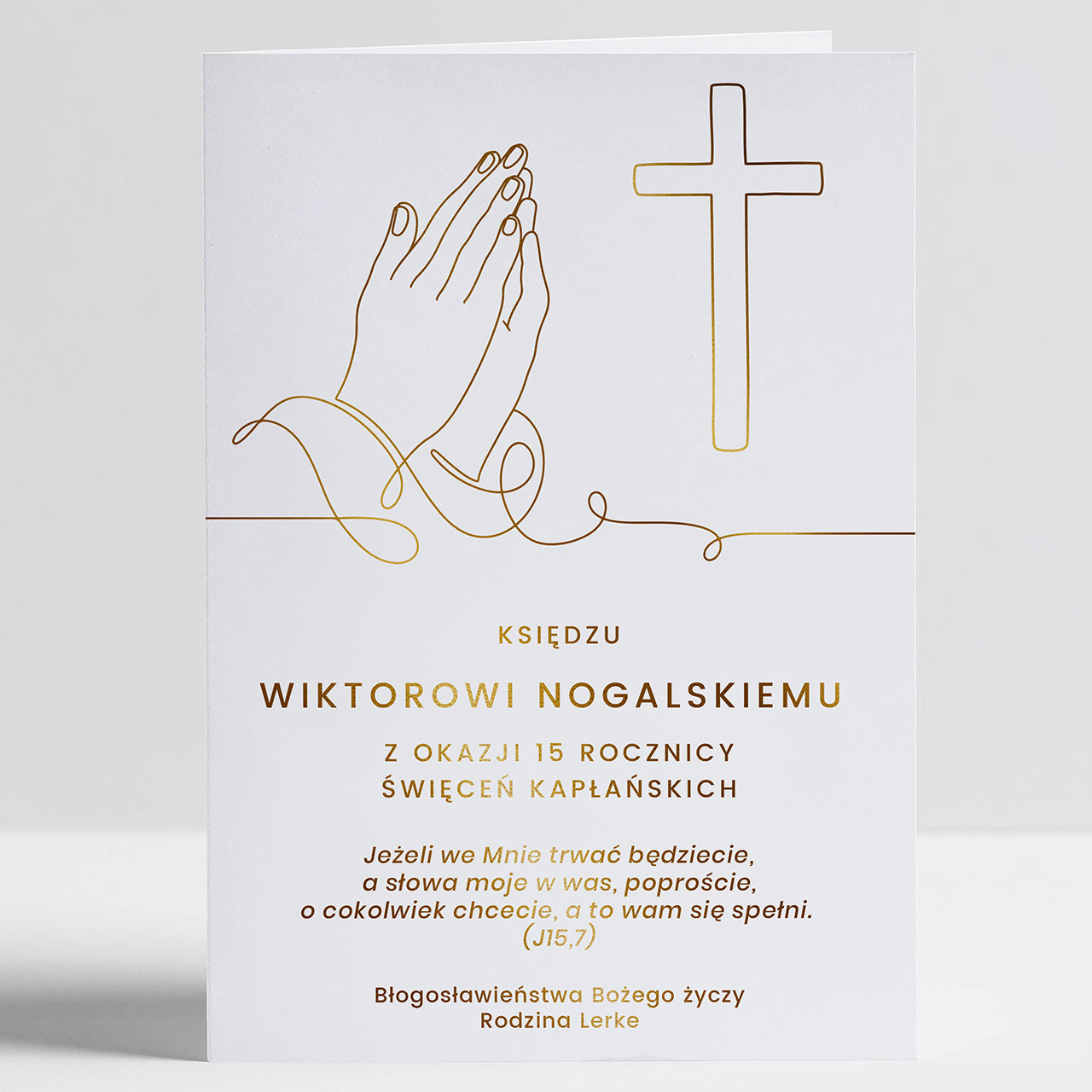  Kartka dla księdza - Rocznica Święceń Kapłańskich kartka religijna kartka ze złoceniem prezent dla księdza 