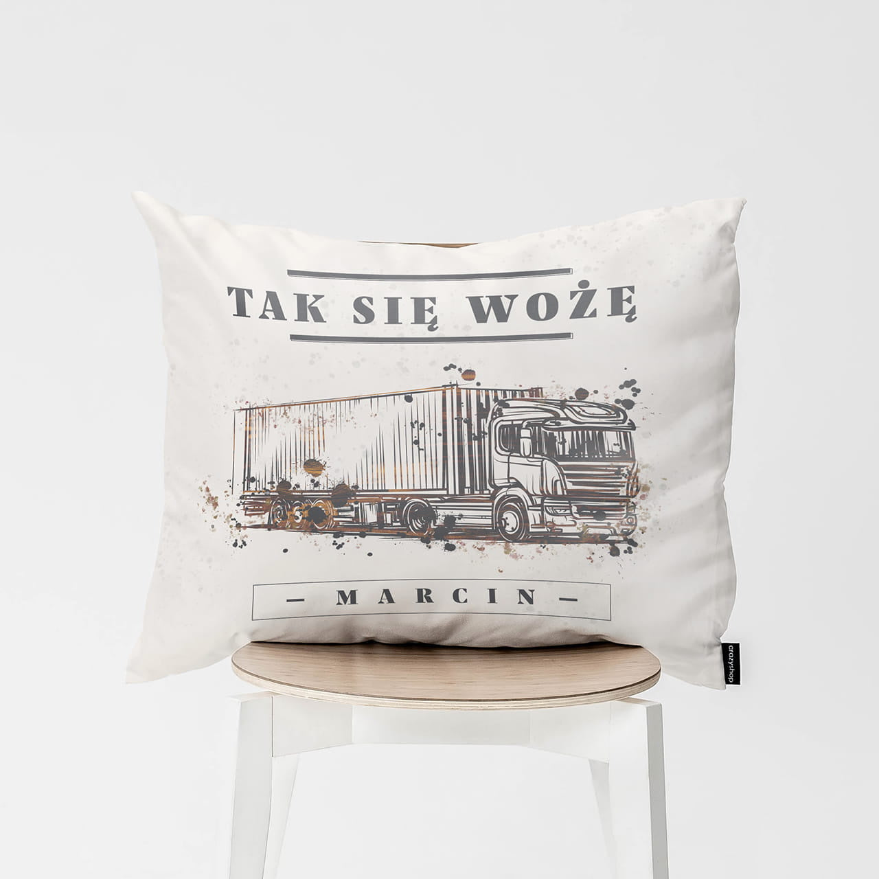 Personalizowana poduszka dla kierowcy ciężarówki