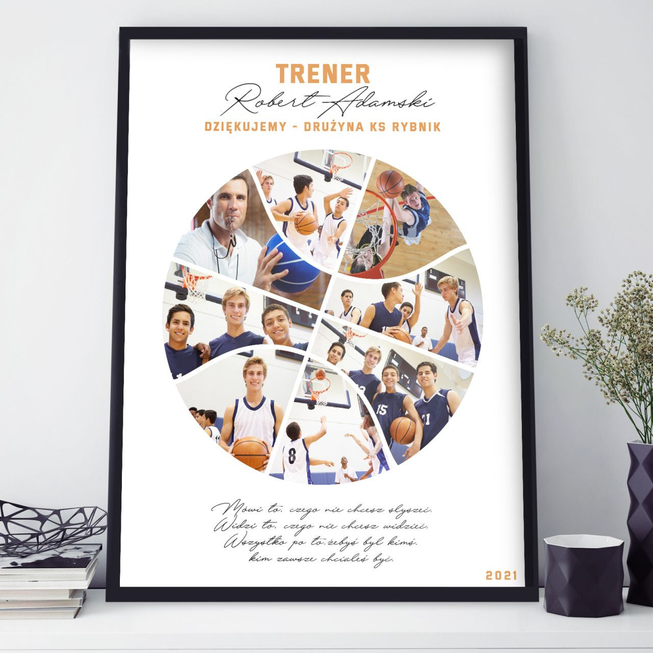 Plakat dla trenera koszykówki