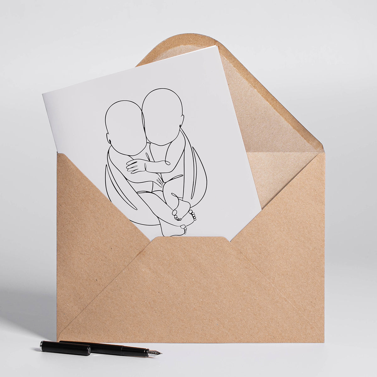 Kartka personalizowana z metryczką - prezent z okazji narodzin bliźniąt