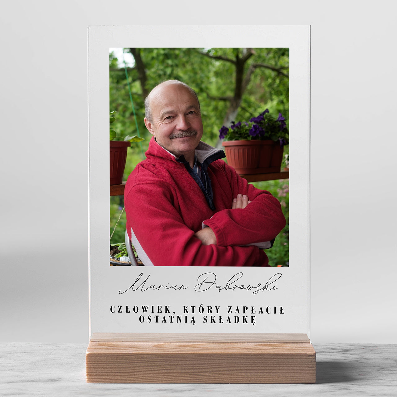 Statuetka ze zdjęciem dla emeryta - ostatnia składka
