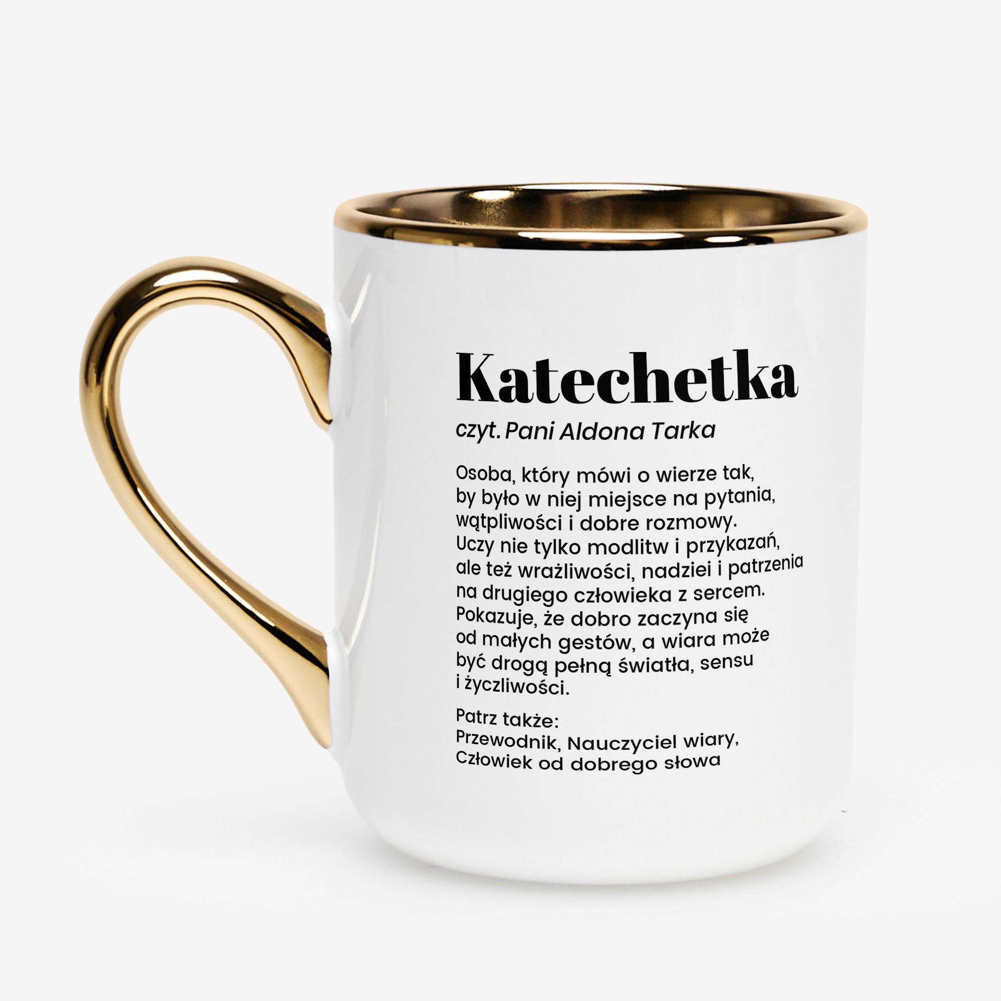 Elegancki kubek personalizowany dla katechetki - definicja