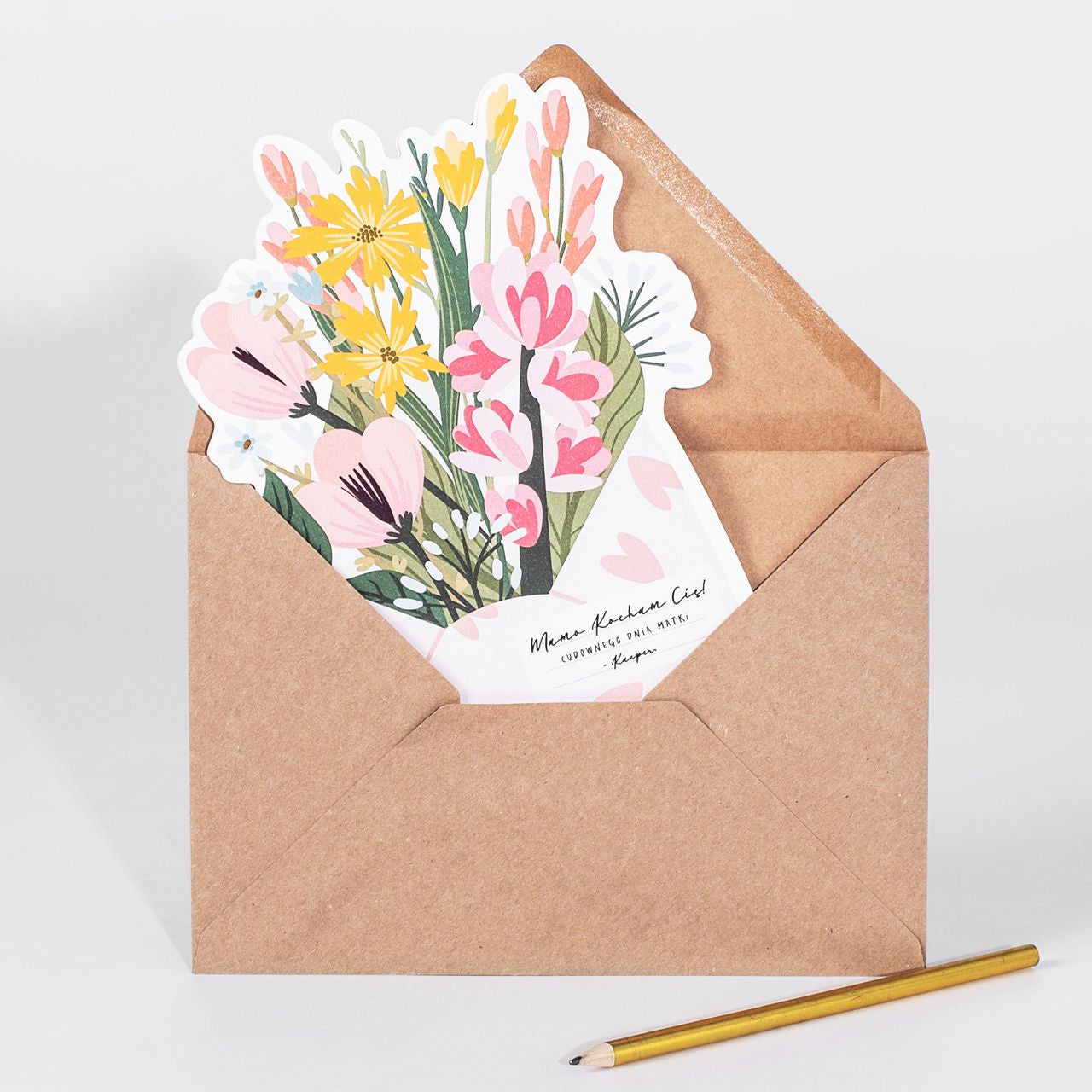 Personalizowana kartka na Dzień Mamy - bukiet dla mamy