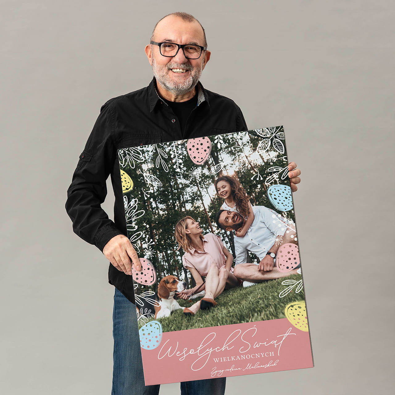 Duża kartka personalizowana ze zdjęciem - prezent na Wielkanoc kartka na wielkanoc upominek na wielkanoc