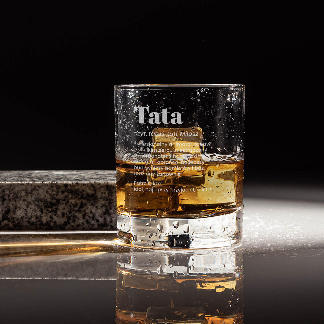 Grawerowana szklanka do whisky - prezent na Dzień Ojca