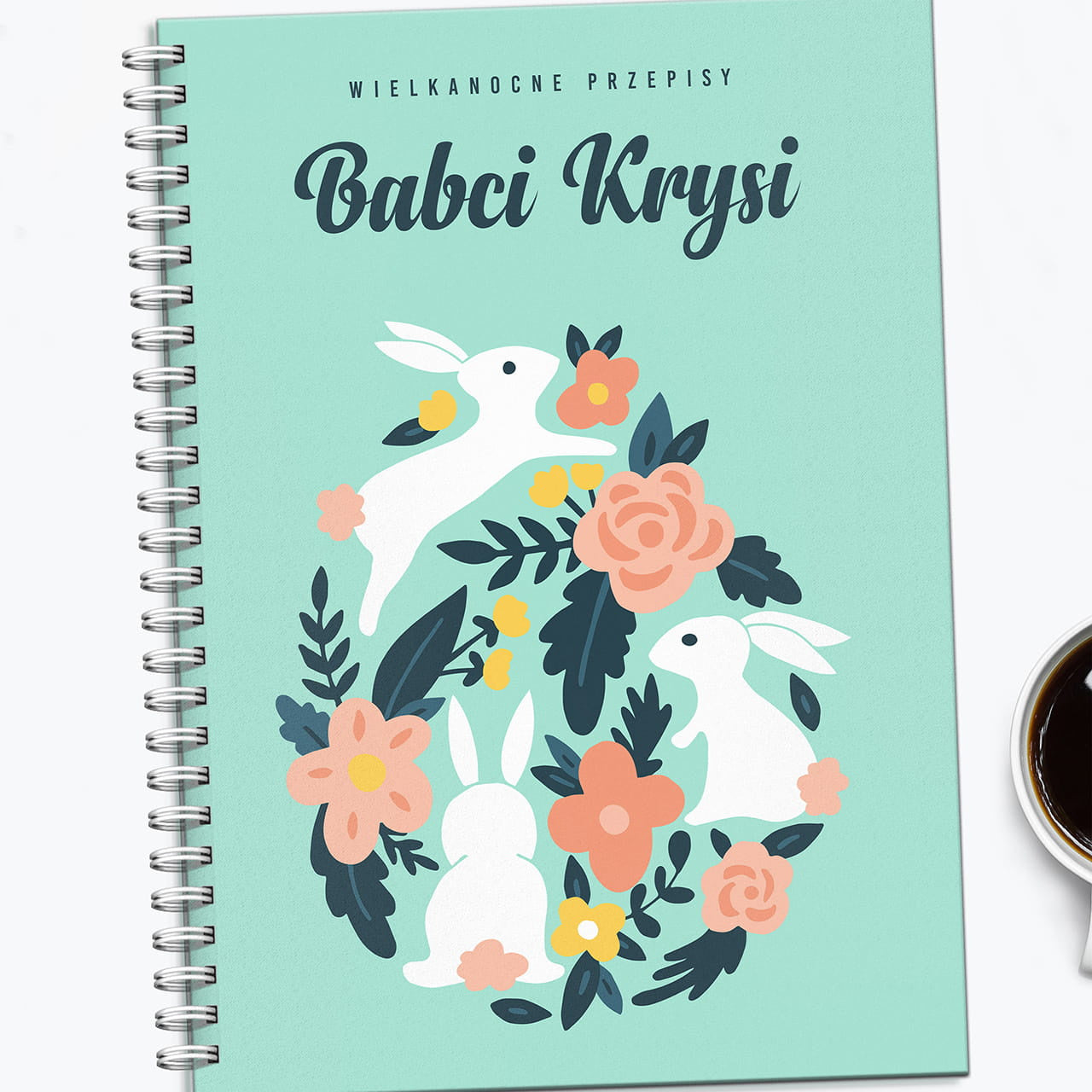Przepiśnik na prezent dla babci - upominek na Wielkanoc przepiśnik personalizowany prezent na wielkanoc dla babci