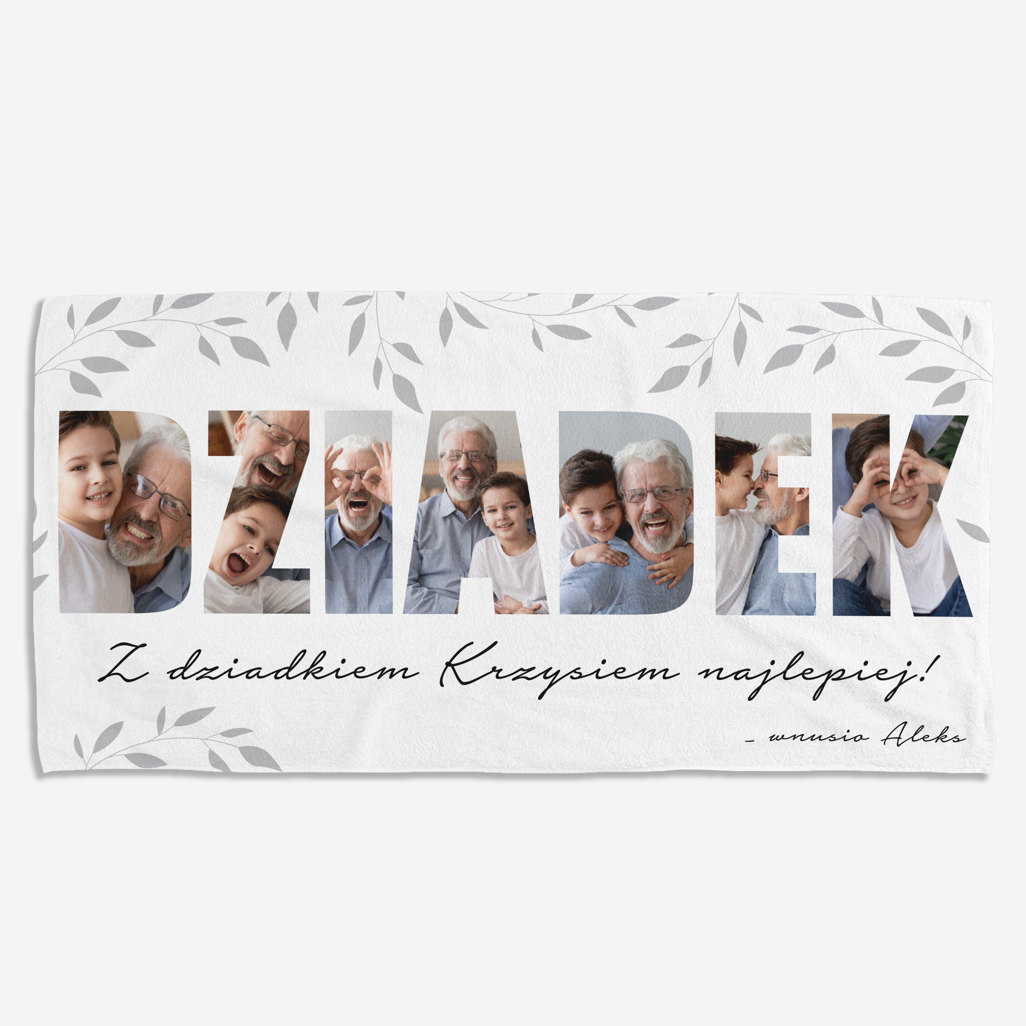 Ręcznik dla dziadka - prezent ze zdjęciami na Dzień Dziadka ręcznik na Dzień Dziadka prezent dla dziadka
