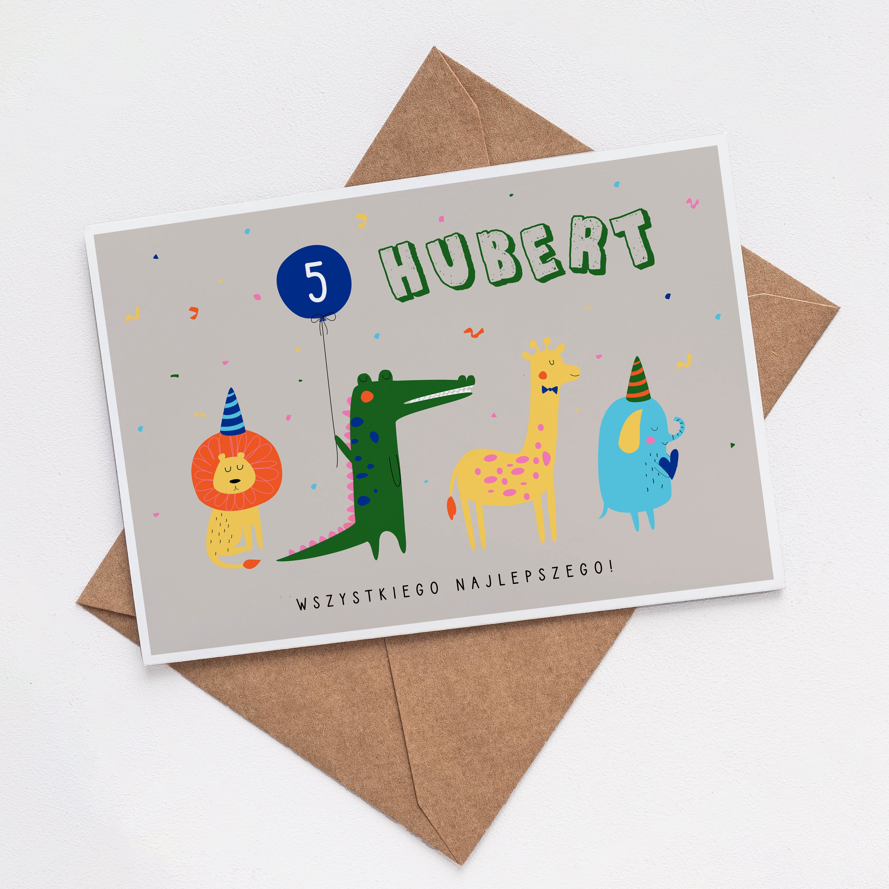 Kartka urodzinowa dla dziecka - personalizowana prezent dla dziecka kartka z cyfrą
