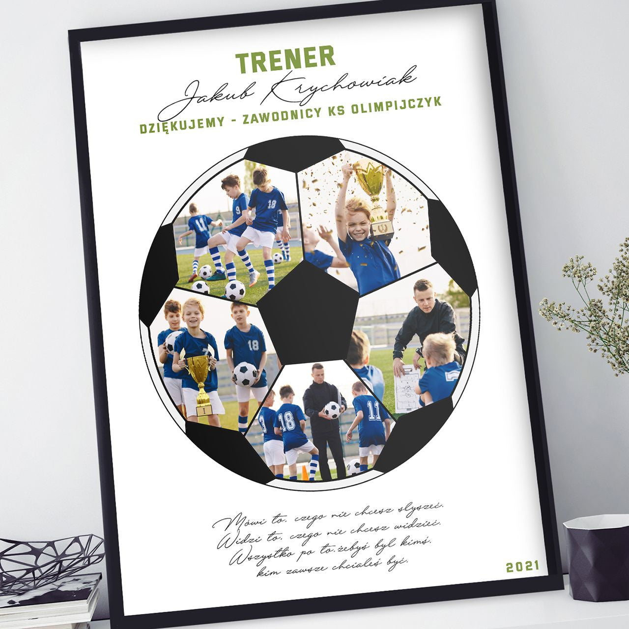 Plakat ze zdjęciami - prezent dla trenera piłki nożnej
