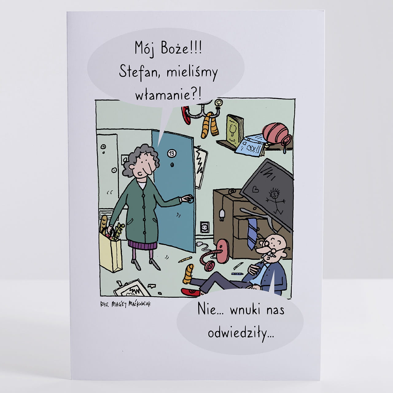 Śmieszna kartka na Dzień Babci i Dziadka A4 kartka dla babci i dziadka upominek na Dzień Babci i Dziadka