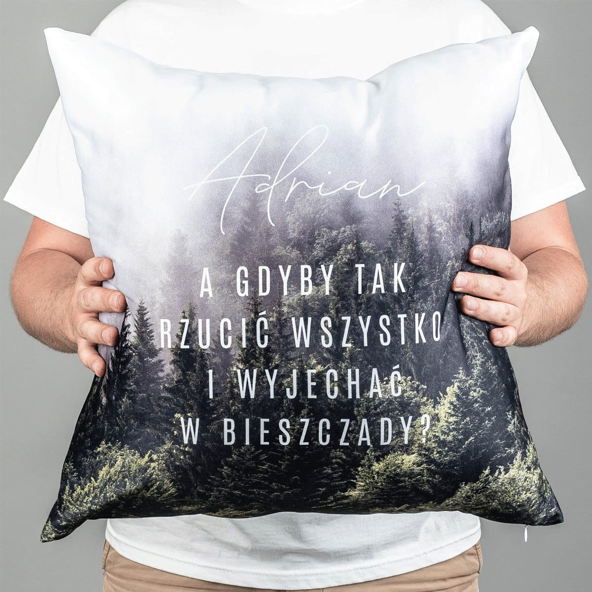 Poduszka z nadrukiem - prezent dla miłośnika gór