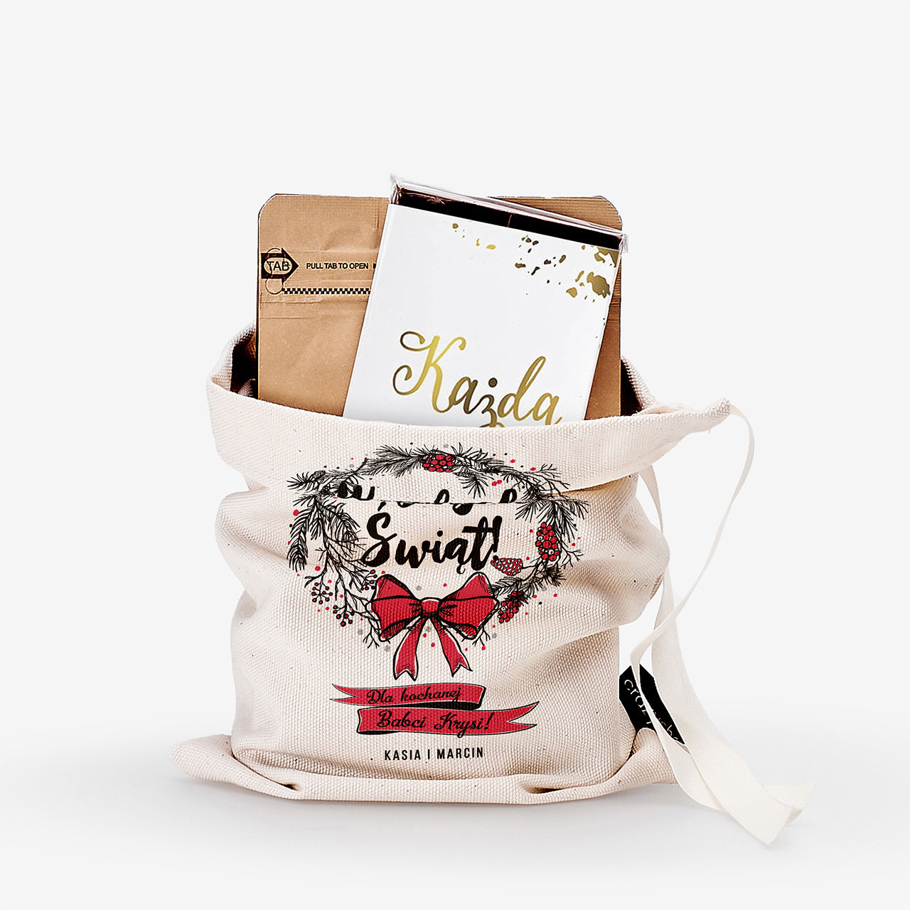 Kawa i czekolada na prezent - upominek świąteczny świąteczny zestaw prezentowy upominek na święta