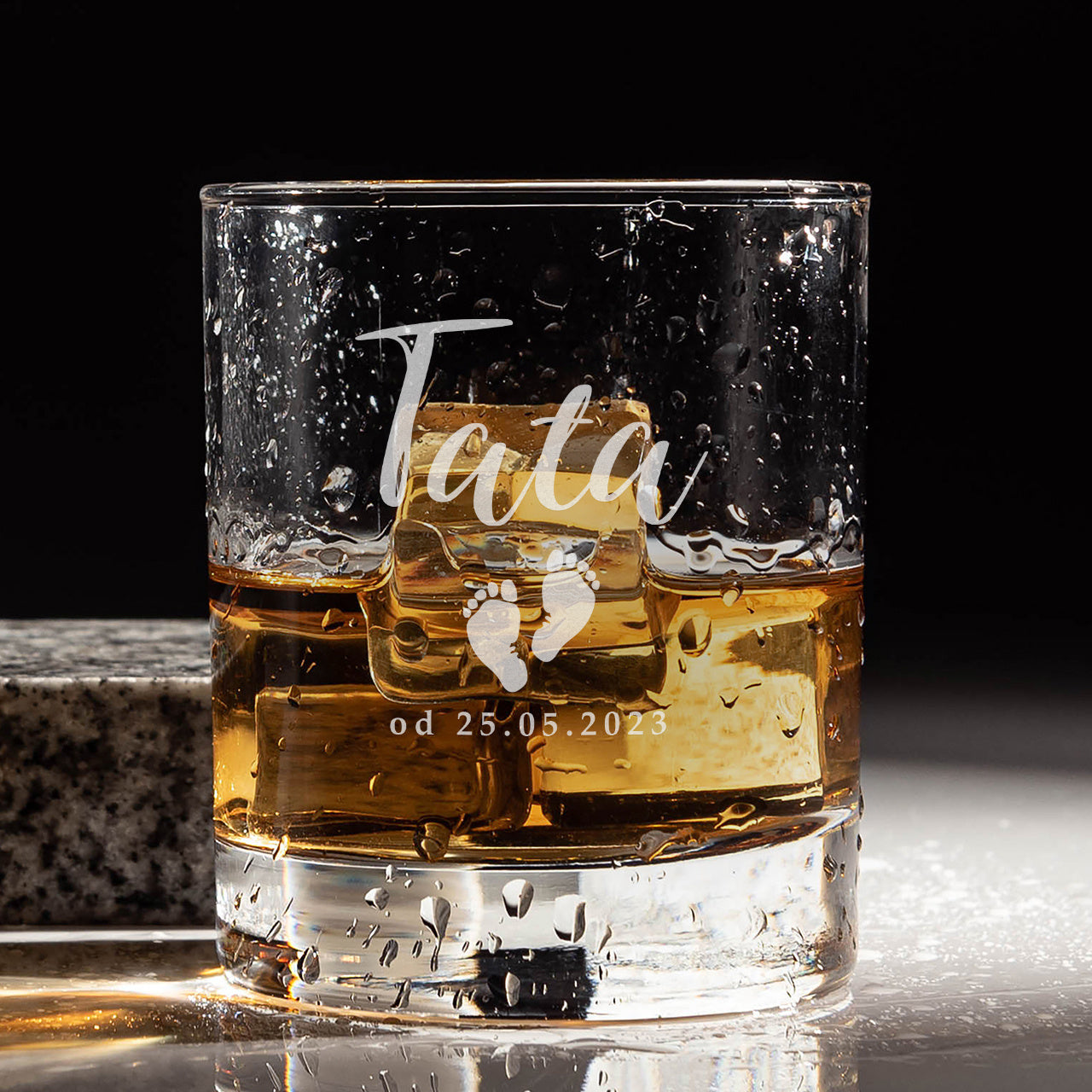 Grawerowana szklanka do whisky dla młodego taty