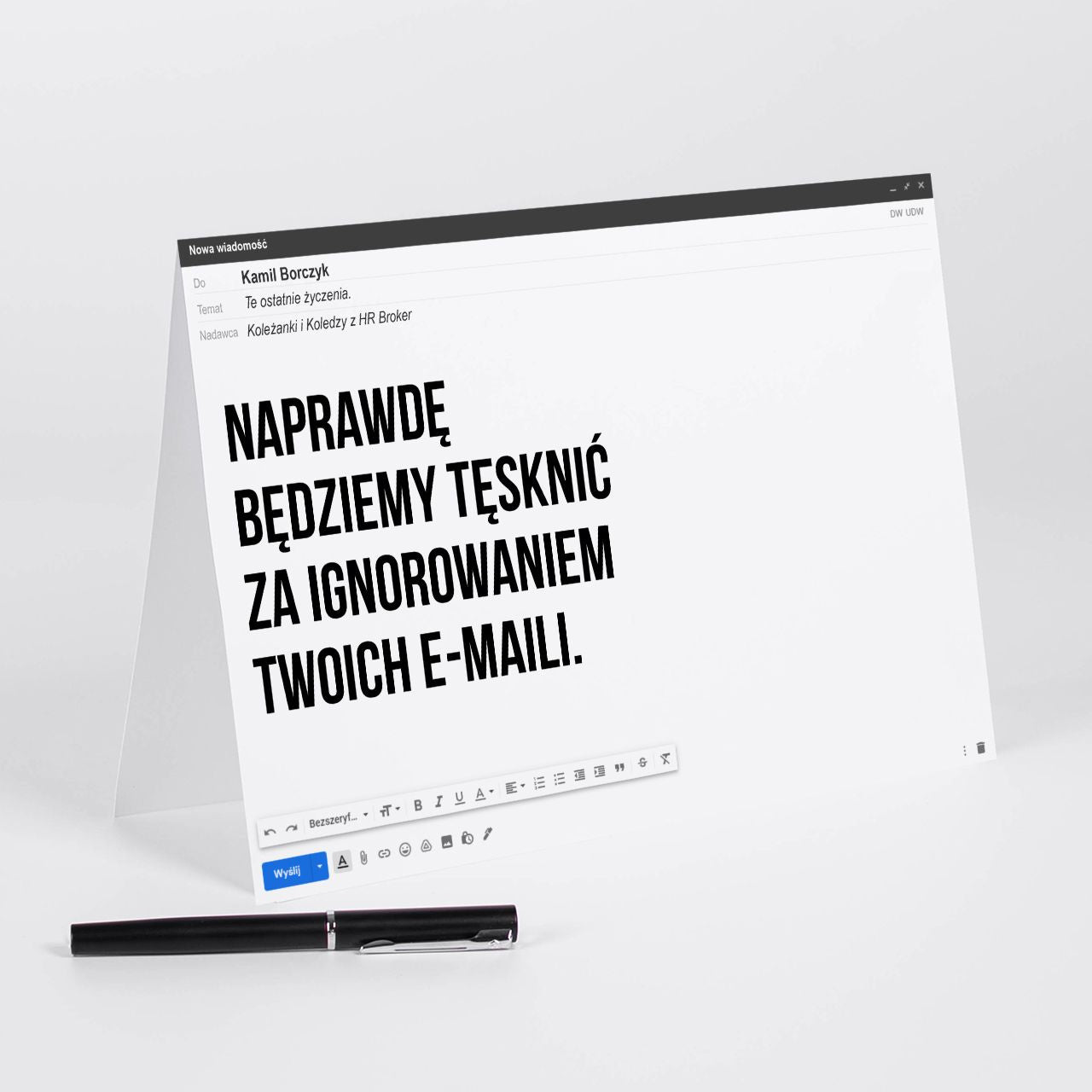 Kartka na odejście kolegi z pracy A4 - E-MAIL