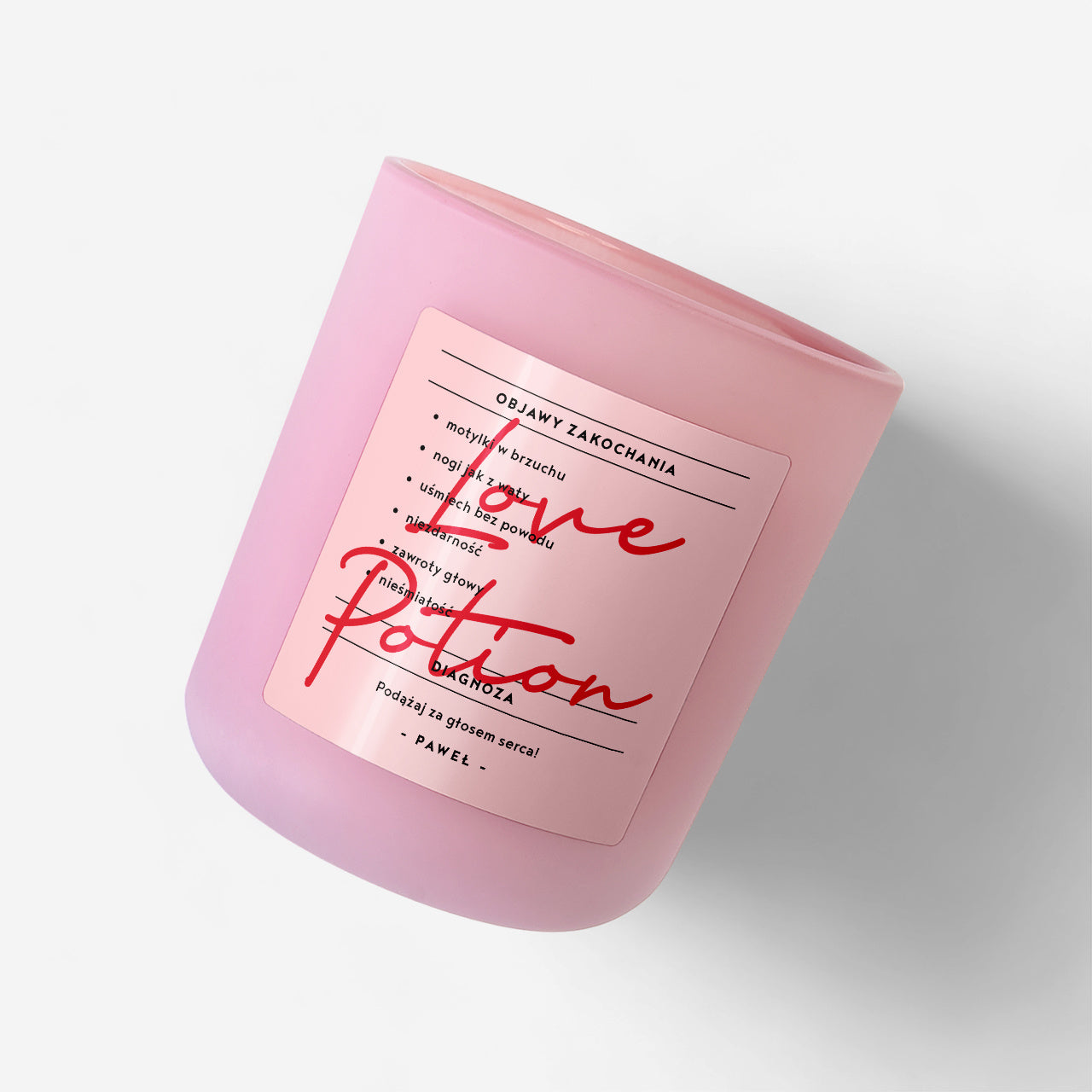 Świeczka na prezent romantyczny prezent dla ukochanej personalizowana świeczka świeczka różowa prezent dla niej