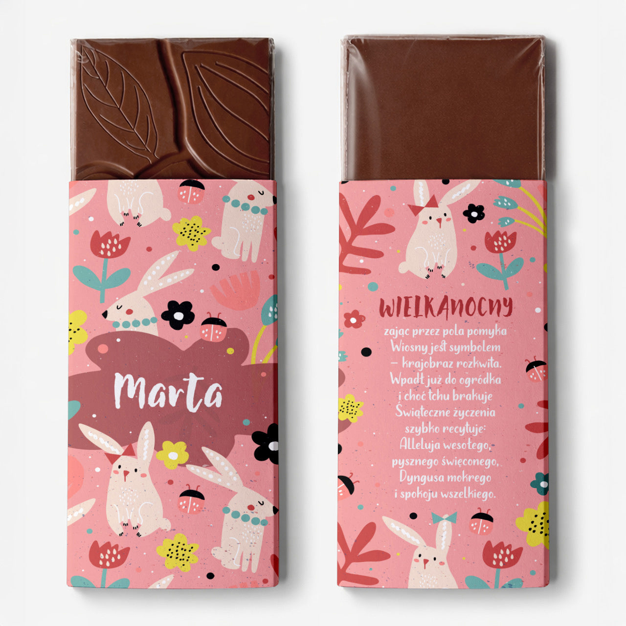 Personalizowana czekolada wielkanocna dla dziewczynki upominek dla dziewczynki upominek na Wielkanoc
