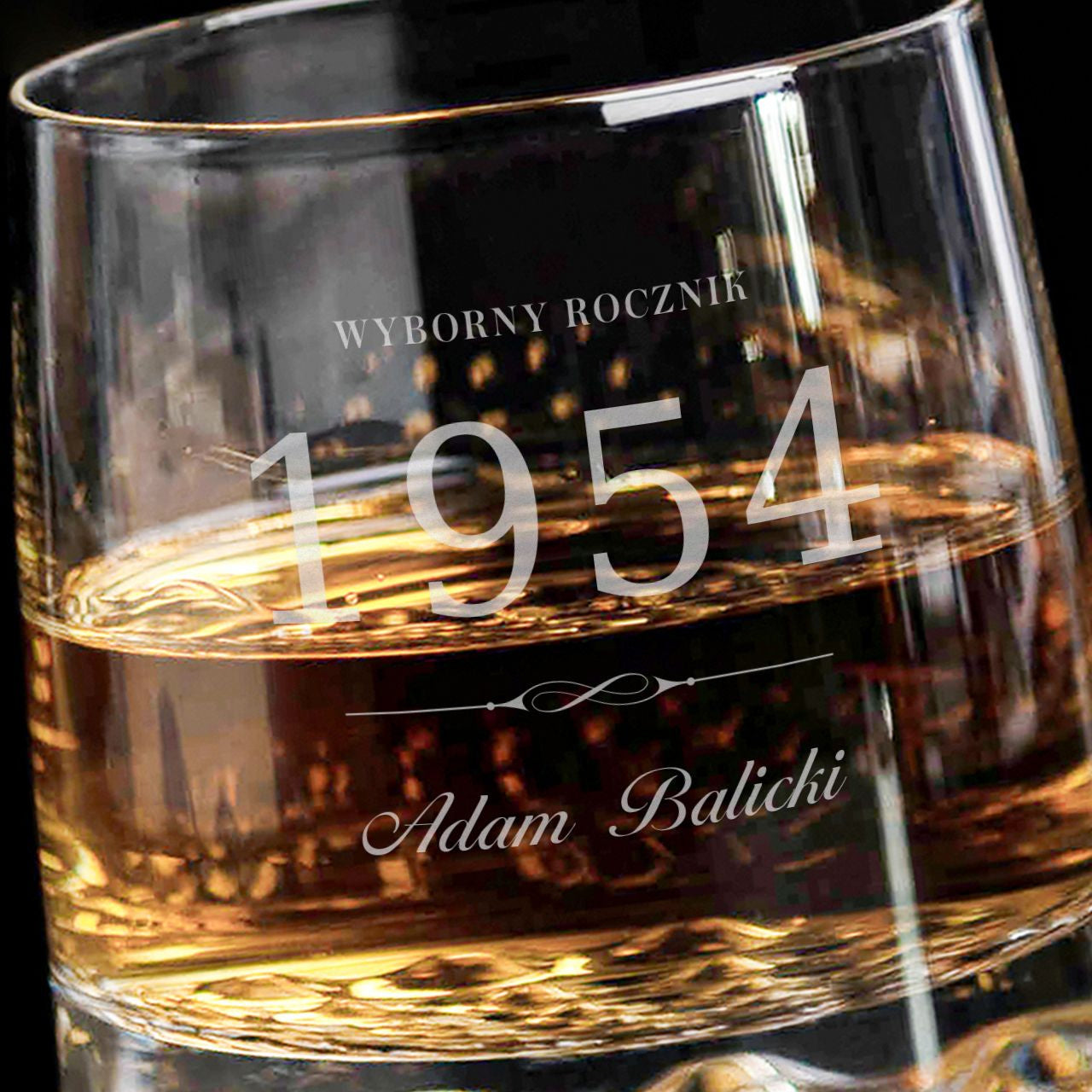 Szklanka do whisky z grawerem - Wyborny Rocznik - prezent urodzinowy dla niego