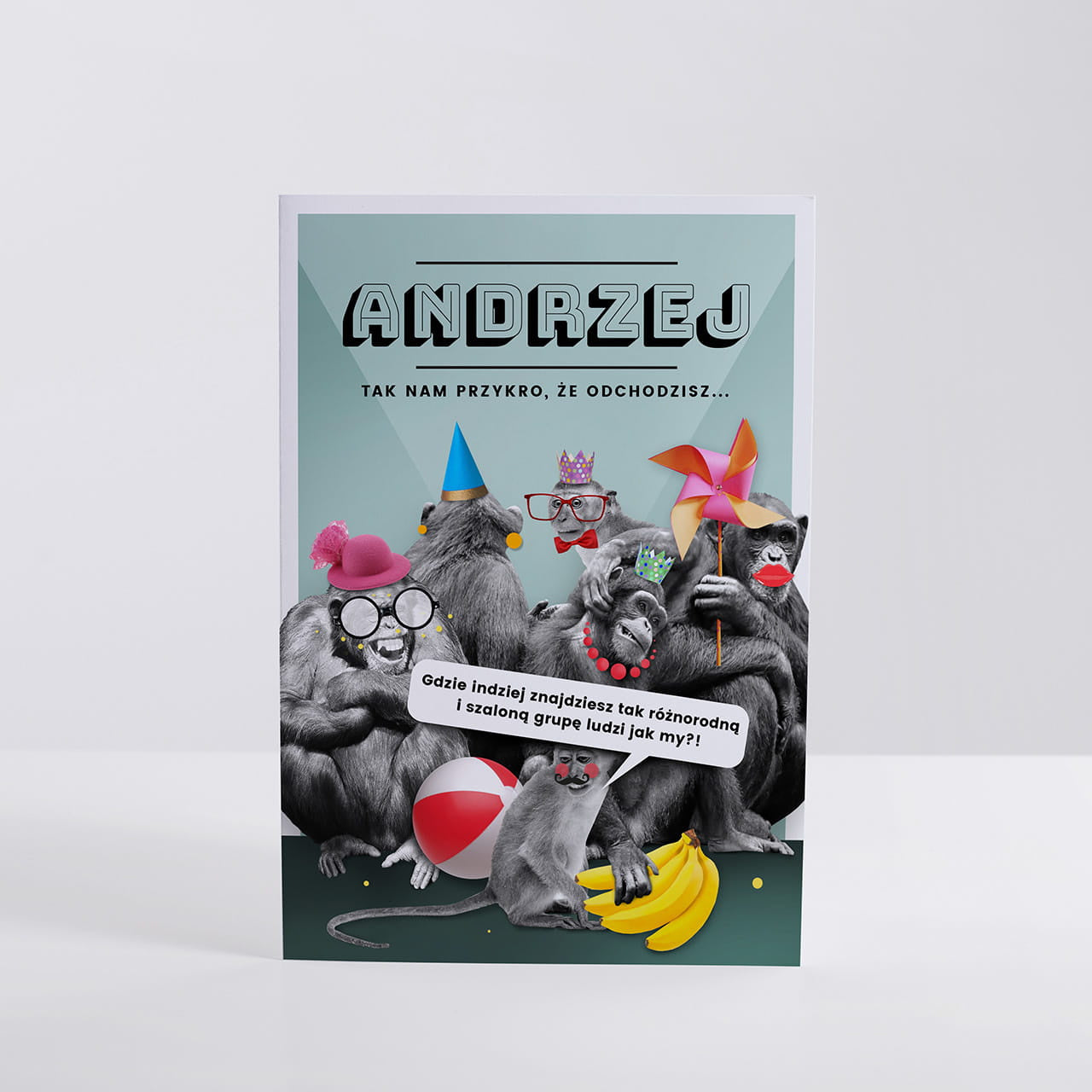 Duża kartka dla osoby odchodzącej z pracy - prezent dla kolegi z pracy personalizowana kartka upominek dla kolegi