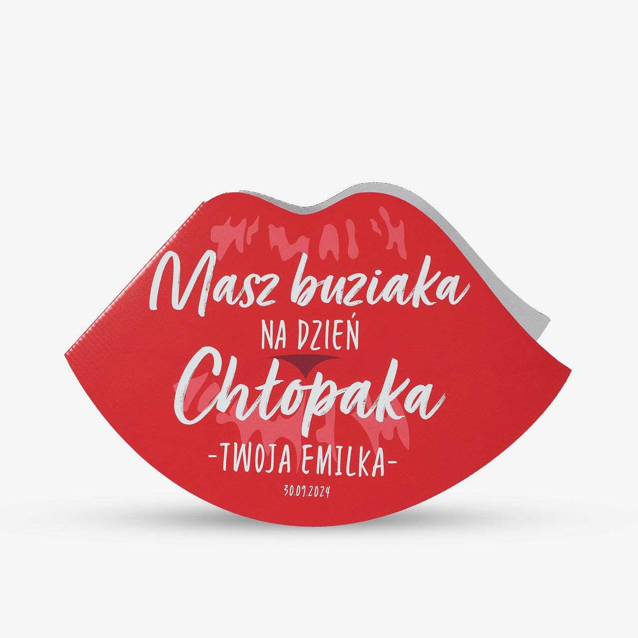 Personalizowana duża kartka na Dzień Chłopaka - buziak