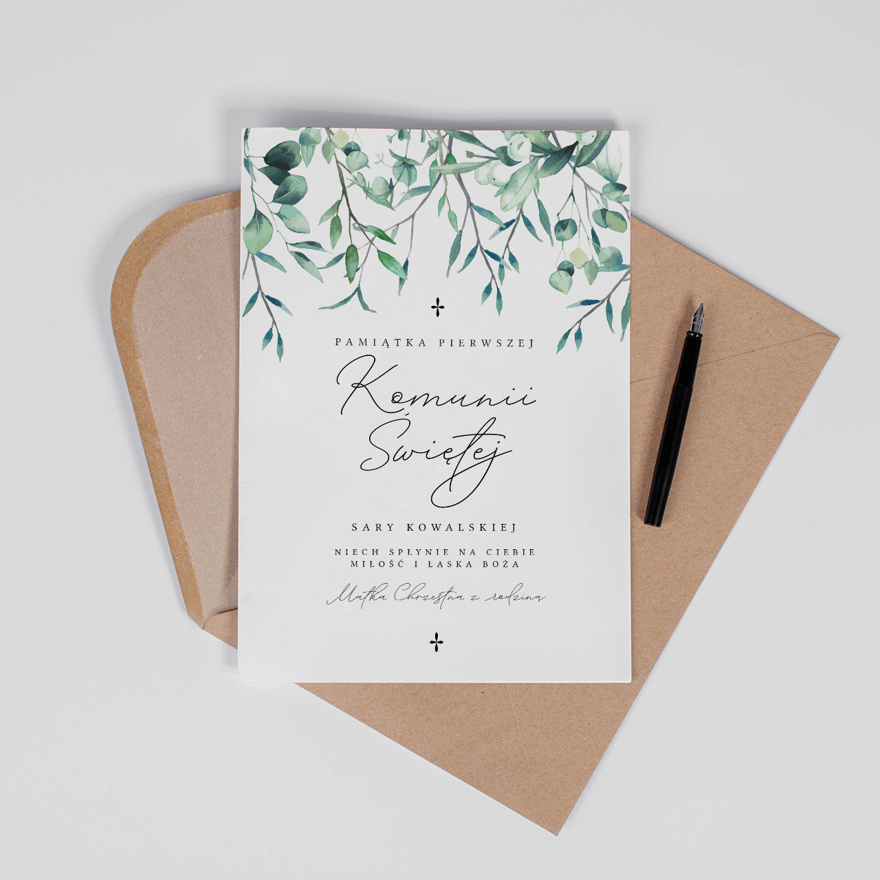 Kartka na Komunię od Matki Chrzestnej A4 kartka komunijna upominek na Pierwszą Komunię