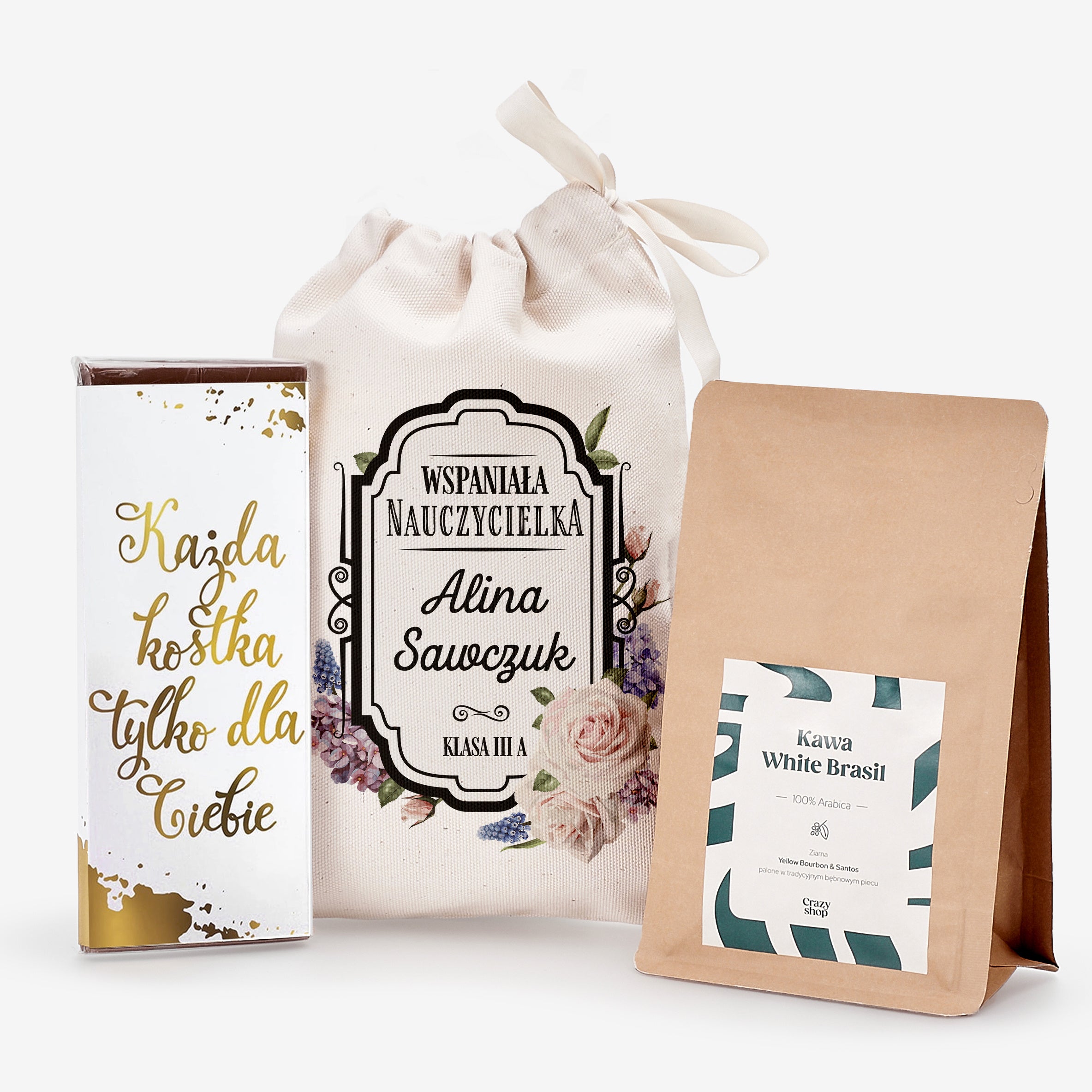 Kawa i czekolada na prezent - prezent dla wychowawczyni prezent dla nauczycielki prezent na dzień nauczyciela