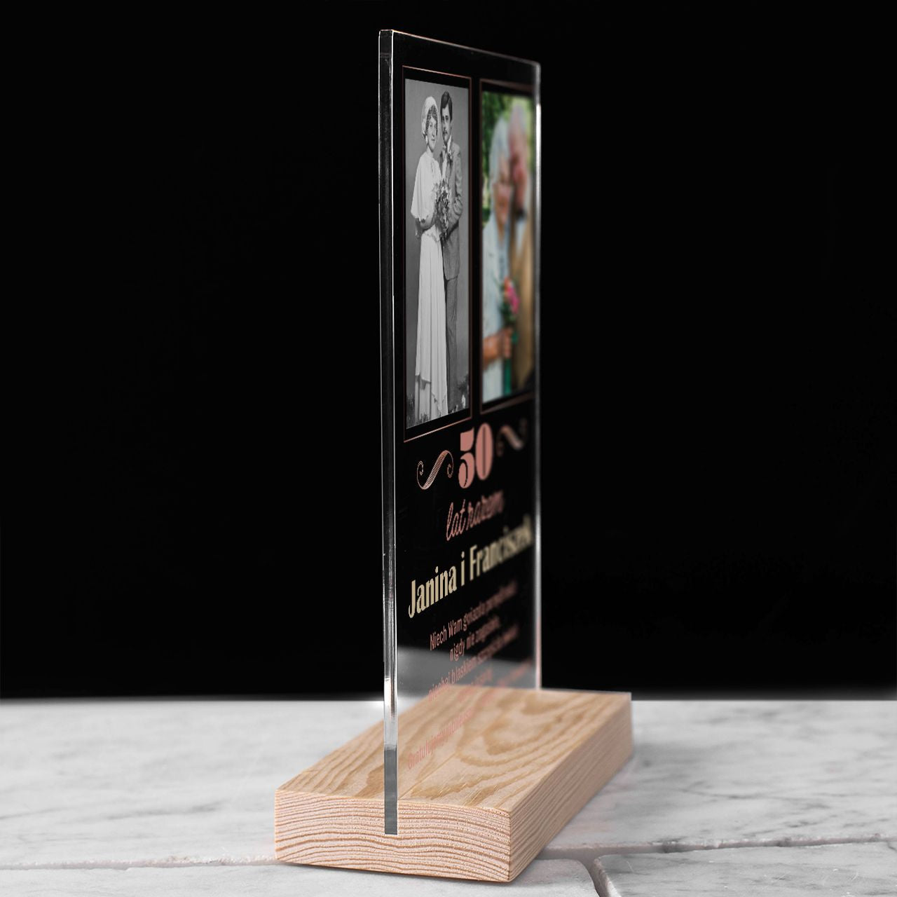 Personalizowana statuetka na pamiątkę 50 Rocznicy Ślubu prezent na 50 rocznicę ślubu