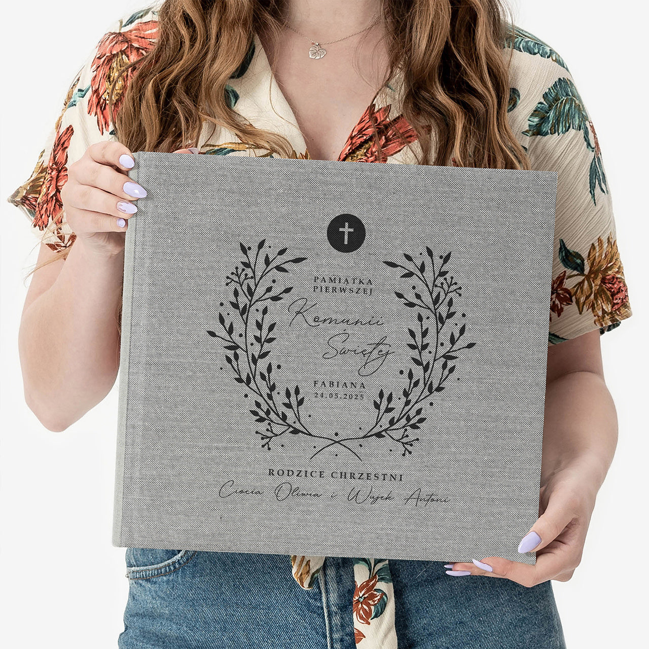 Duży album na Pamiątkę Komunii Świętej album personalizowany na Pierwszą Komunię prezent komunijny