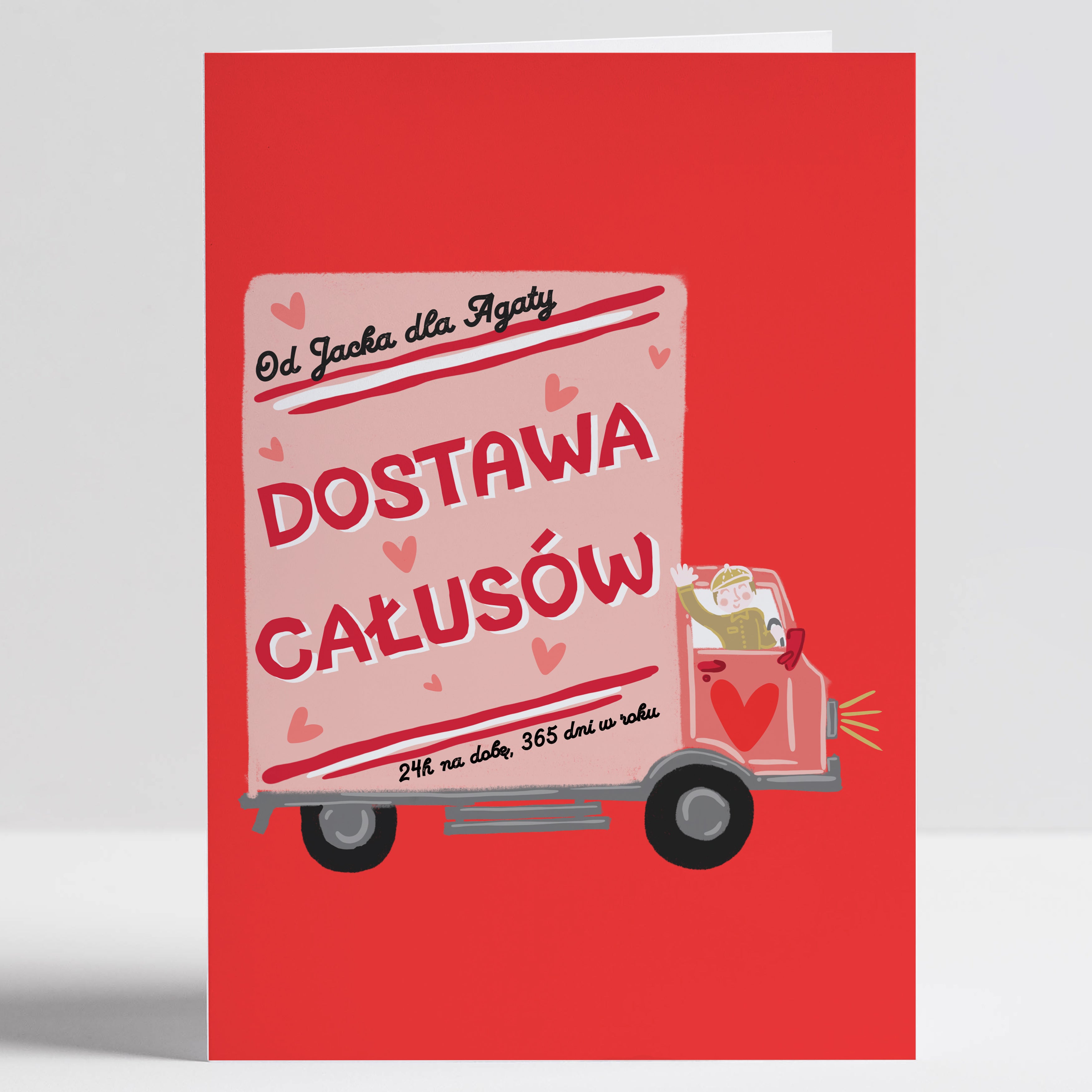 Walentynkowa kartka personalizowana - całusy