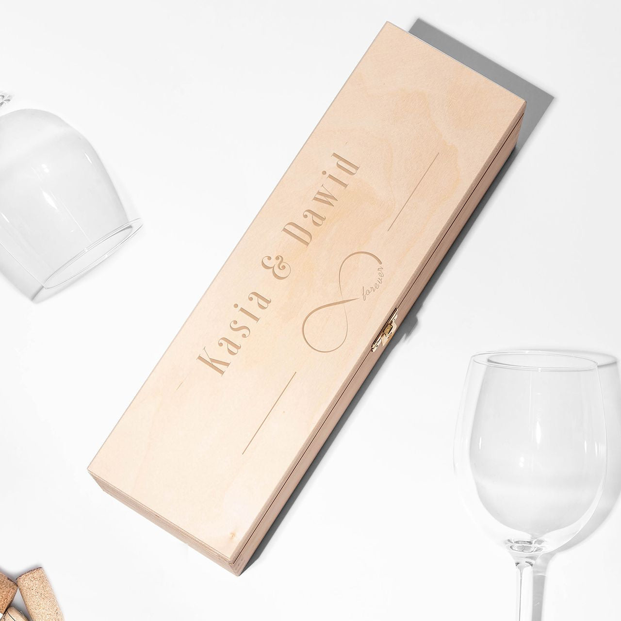 Grawerowana skrzynka na wino - prezent na Rocznicę Ślubu prezent dla pary skrzynka na alkohol