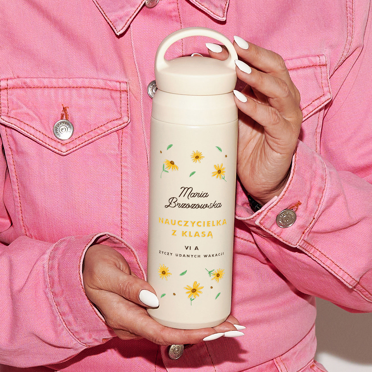 Termos personalizowany dla wychowawczyni - nauczycielka z klasą