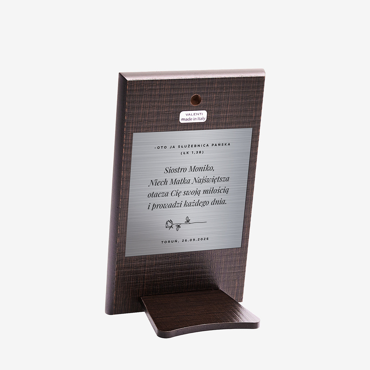 Personalizowany srebrny obrazek z Maryją - prezent dla zakonnicy elegancki prezent religijny personalizowany