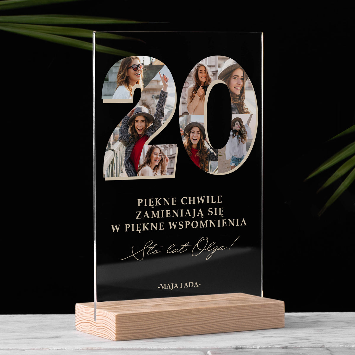 Statuetka personalizowana ze zdjęciami - prezent na 20. urodziny