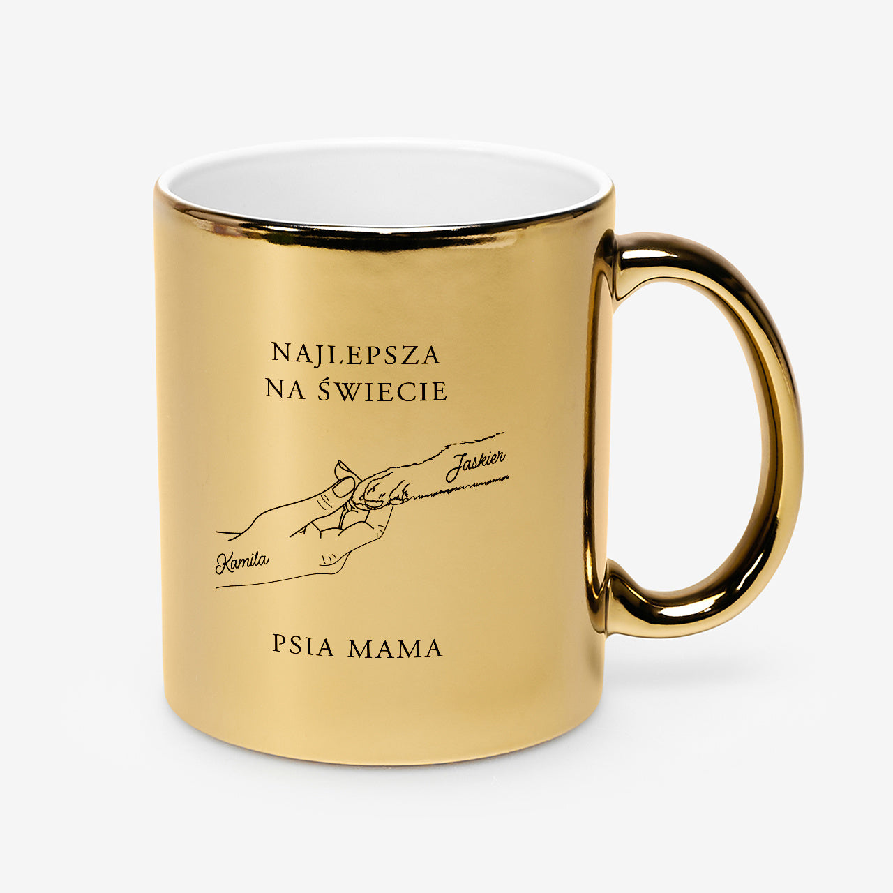 Personalizowany kubek złoty dla psiej mamy