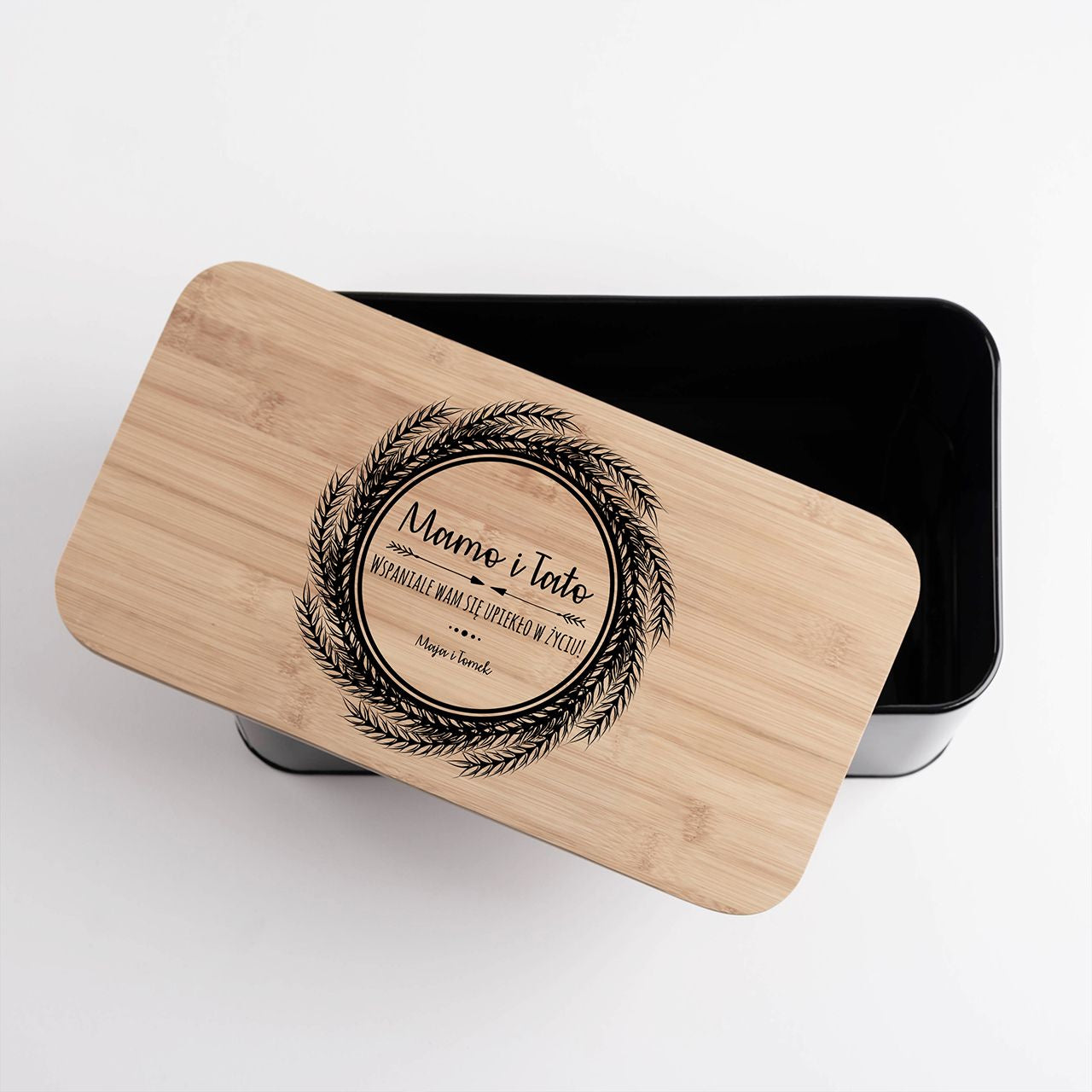 Chlebak z deską na prezent z okazji Rocznicy Ślubu dla rodziców pojemnik na chleb prezent na rocznicę ślubu rodziców