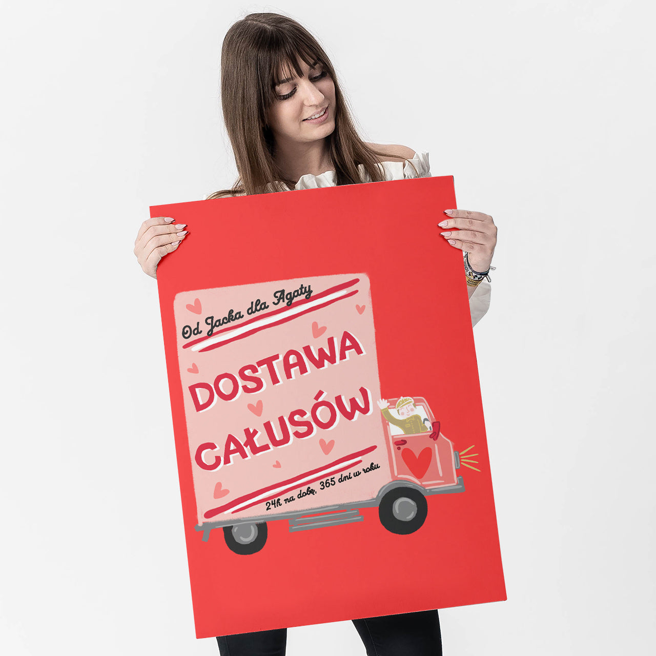 Duża kartka xxl na Walentynki - całusy