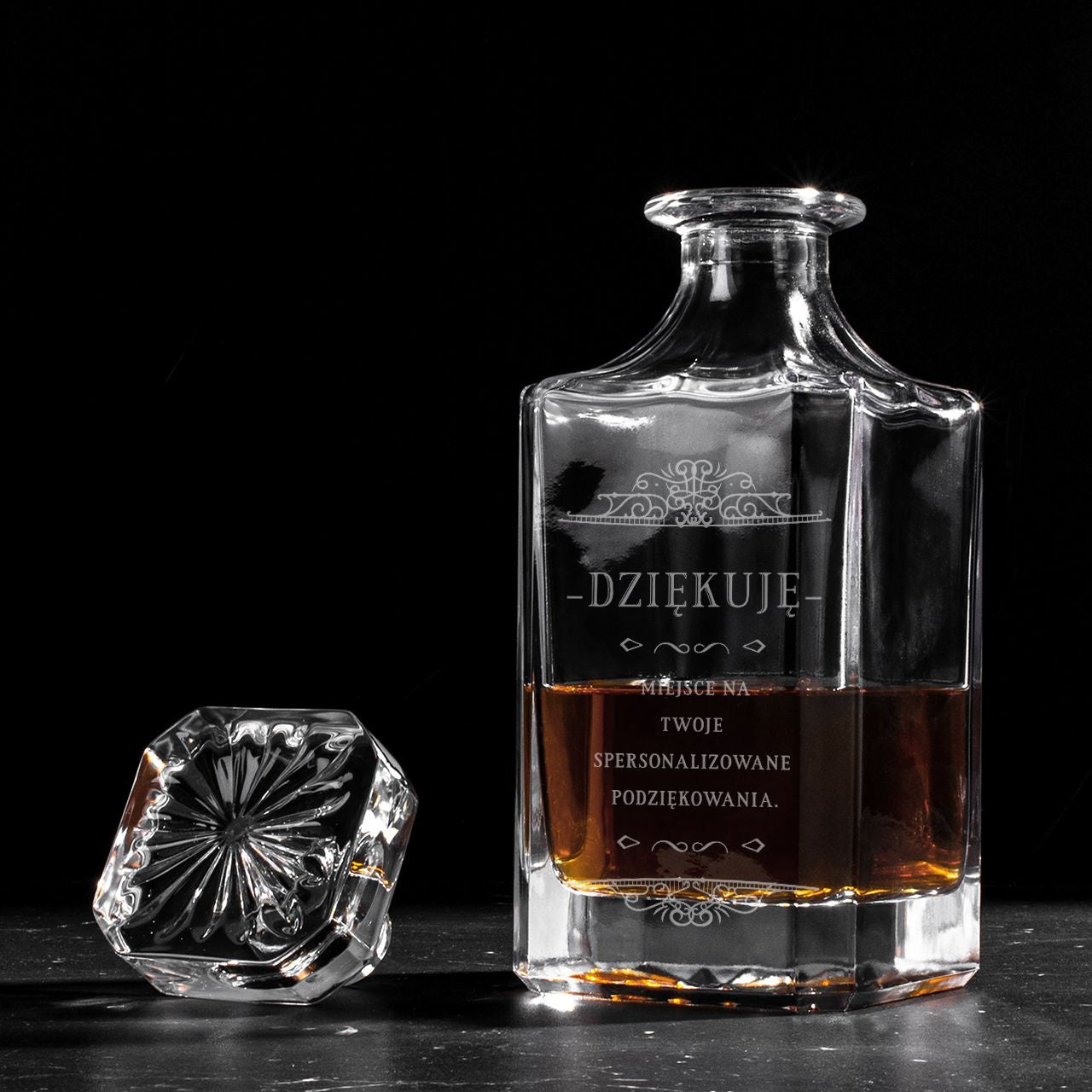 Grawerowana karafka - prezent dla świadka karafka na whisky podziękowanie dla świadka